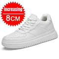 Lift Sneakers Man Elevator Shoes Height Increase Insole 8cm White Black Taller