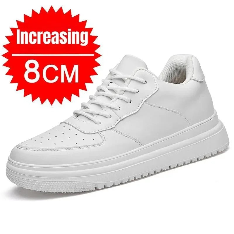 Lift Sneakers Man Elevator Shoes Height Increase Insole 8cm White Black Taller