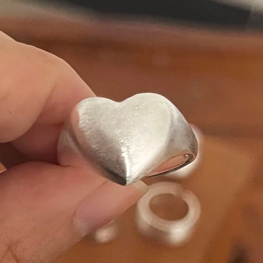 925 Sterling Silver Rings for Women Couple Minimalist Handmade Simple Wide Moon